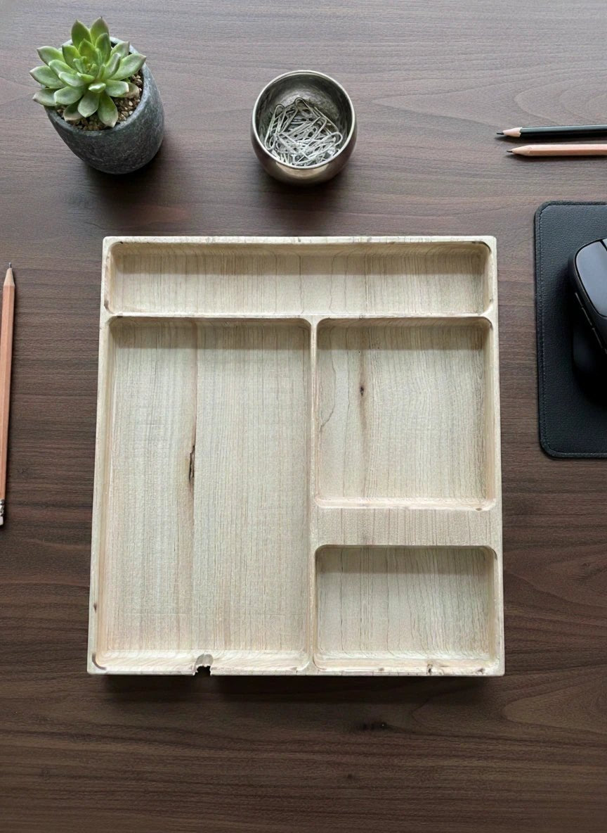 Customizable Solid Wood Desk Organizer – Handcrafted - Tuft & Timber Co., LLC
