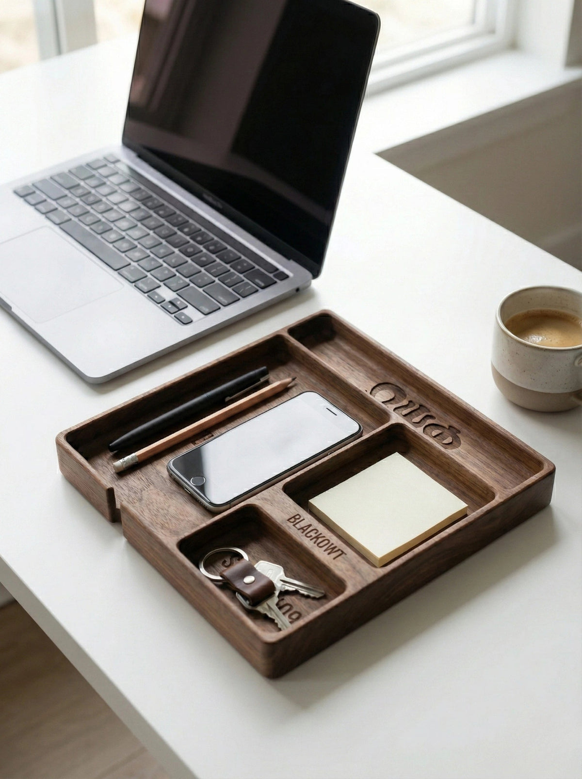 Customizable Solid Wood Desk Organizer – Handcrafted - Tuft & Timber Co., LLC