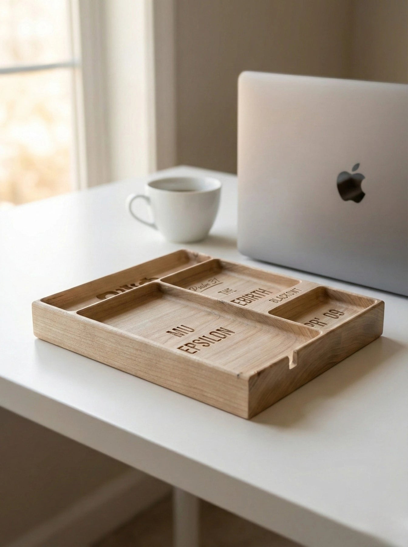 Customizable Solid Wood Desk Organizer – Handcrafted - Tuft & Timber Co., LLC
