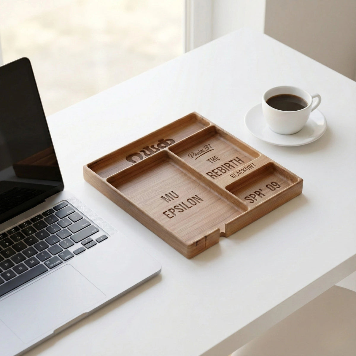 Customizable Solid Wood Desk Organizer – Handcrafted - Tuft & Timber Co., LLC