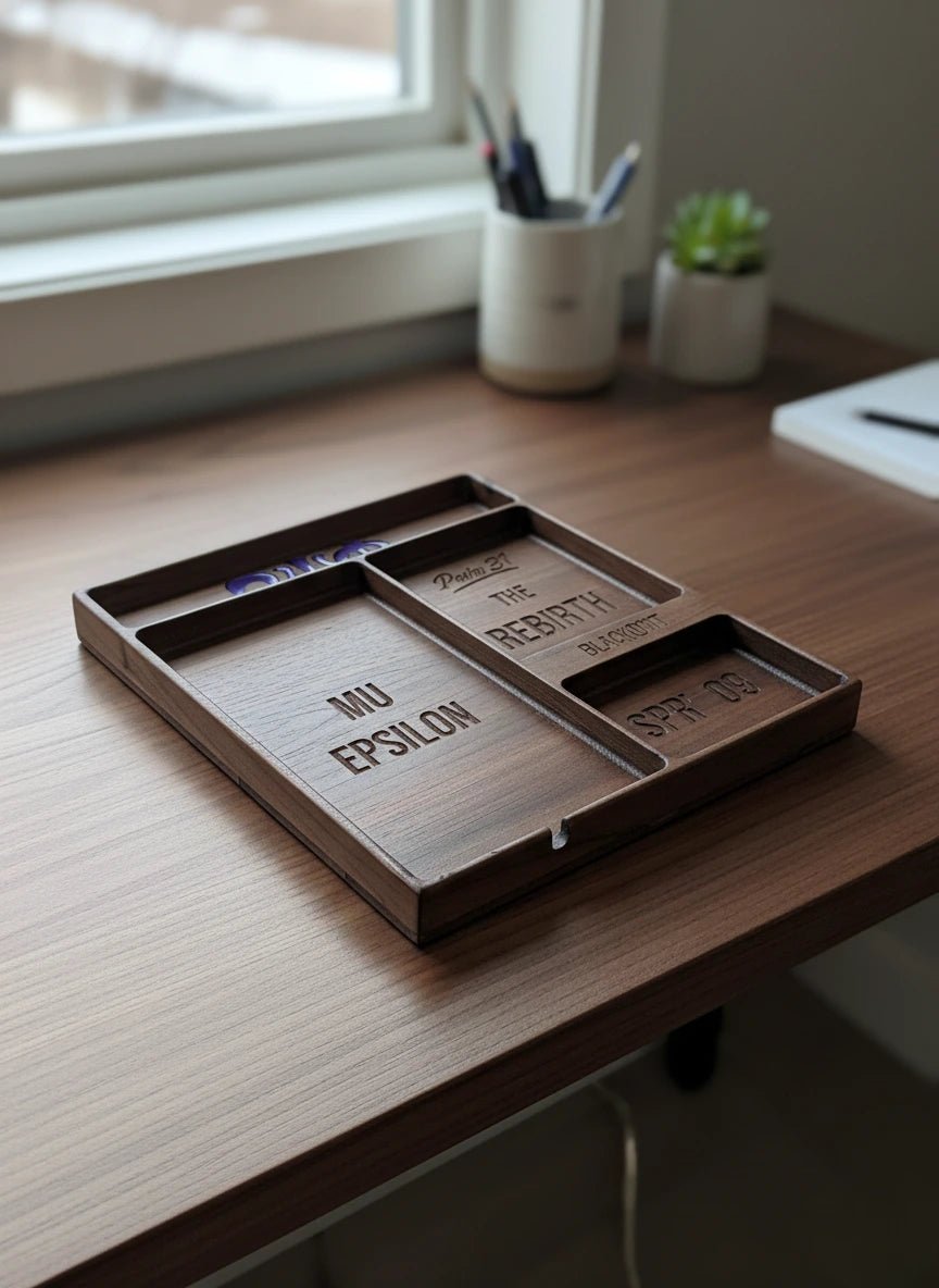 Handcrafted Wood Desk Organizer – (Epoxy Fill) - Tuft & Timber Co., LLC