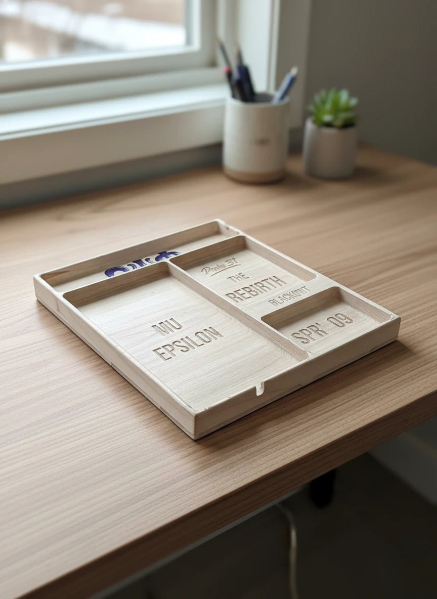Handcrafted Wood Desk Organizer – (Epoxy Fill) - Tuft & Timber Co., LLC