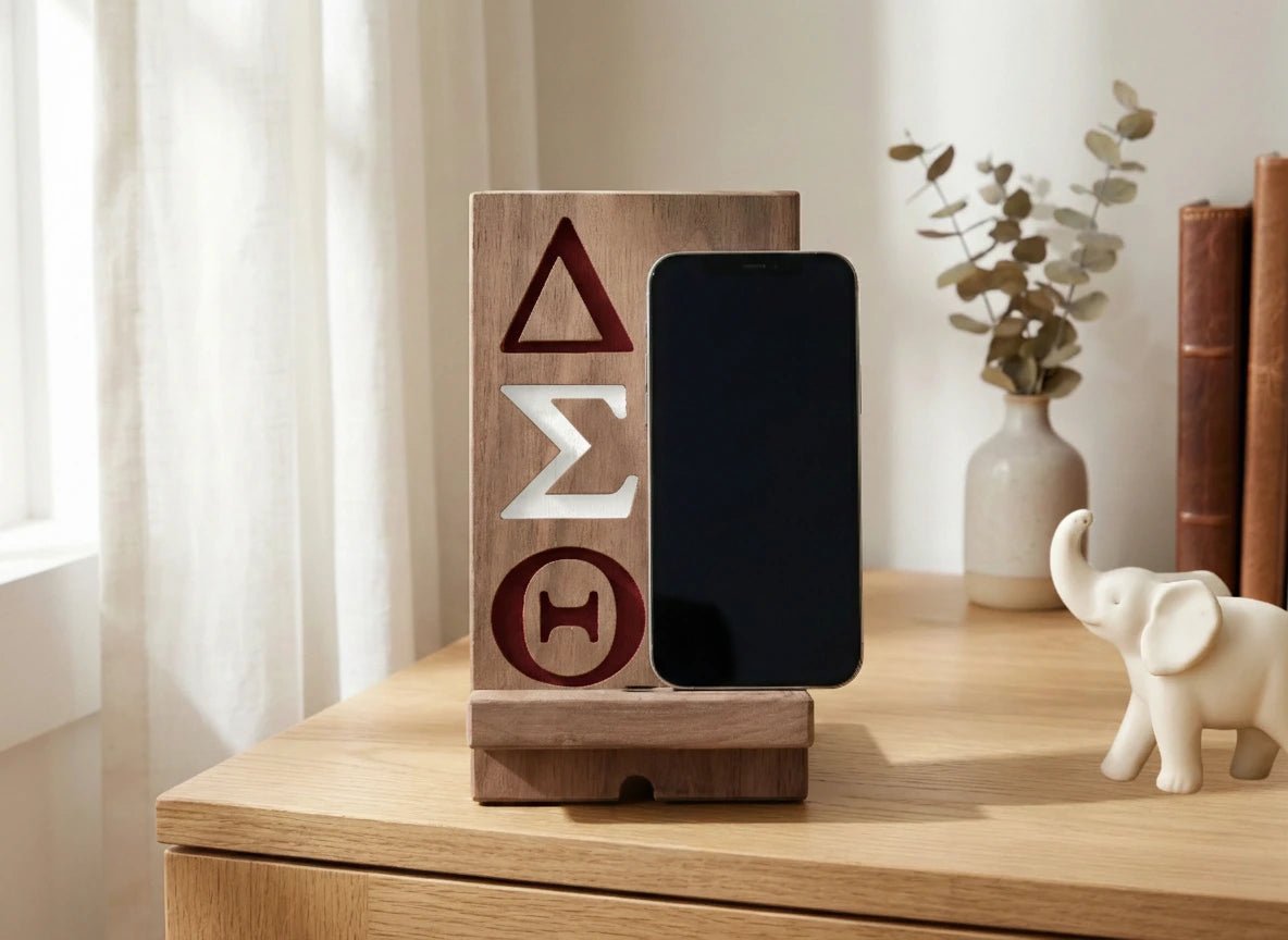 Handcrafted Wooden Phone Holder (Color Filled) - Tuft & Timber Co., LLC