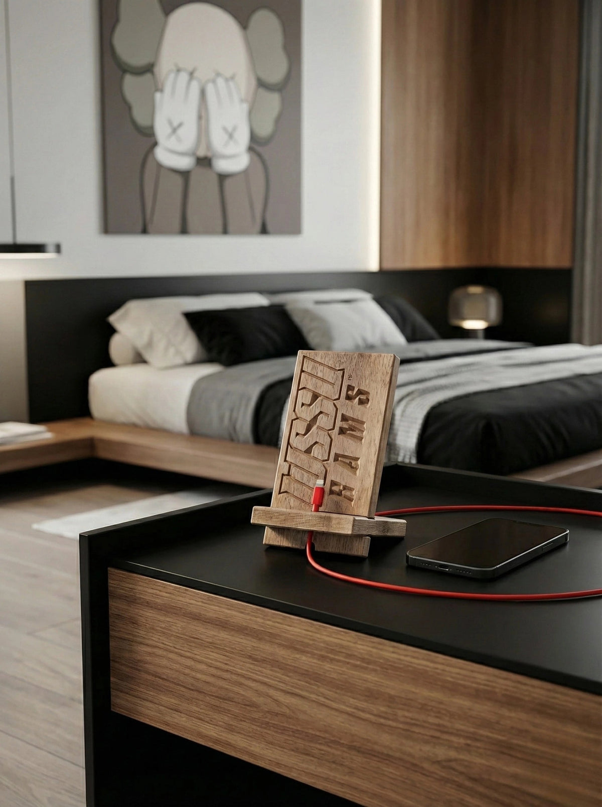 Personalized Wooden Desk Phone Holder - Tuft & Timber Co., LLC