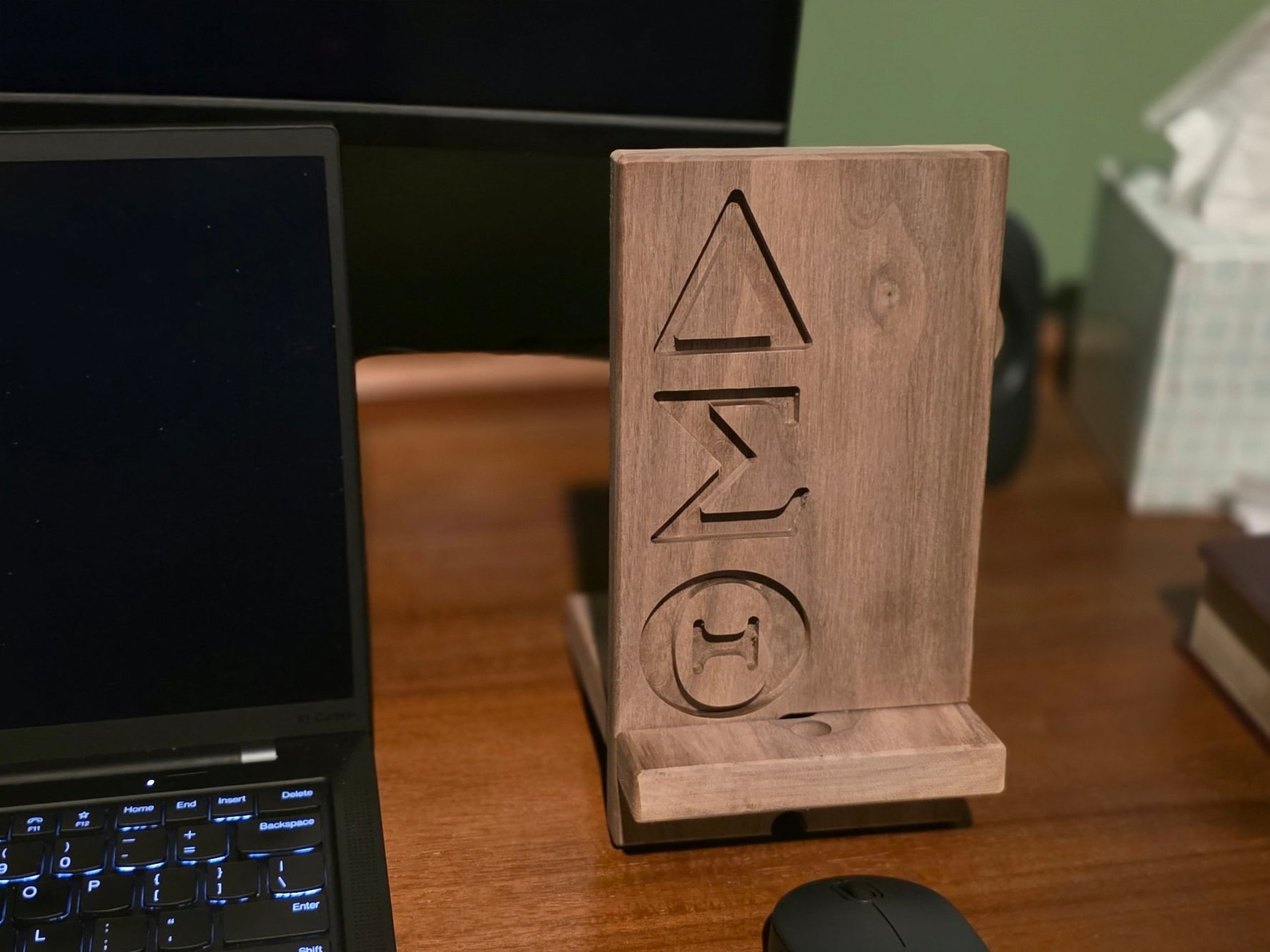 Personalized Wooden Desk Phone Holder - Tuft & Timber Co., LLC