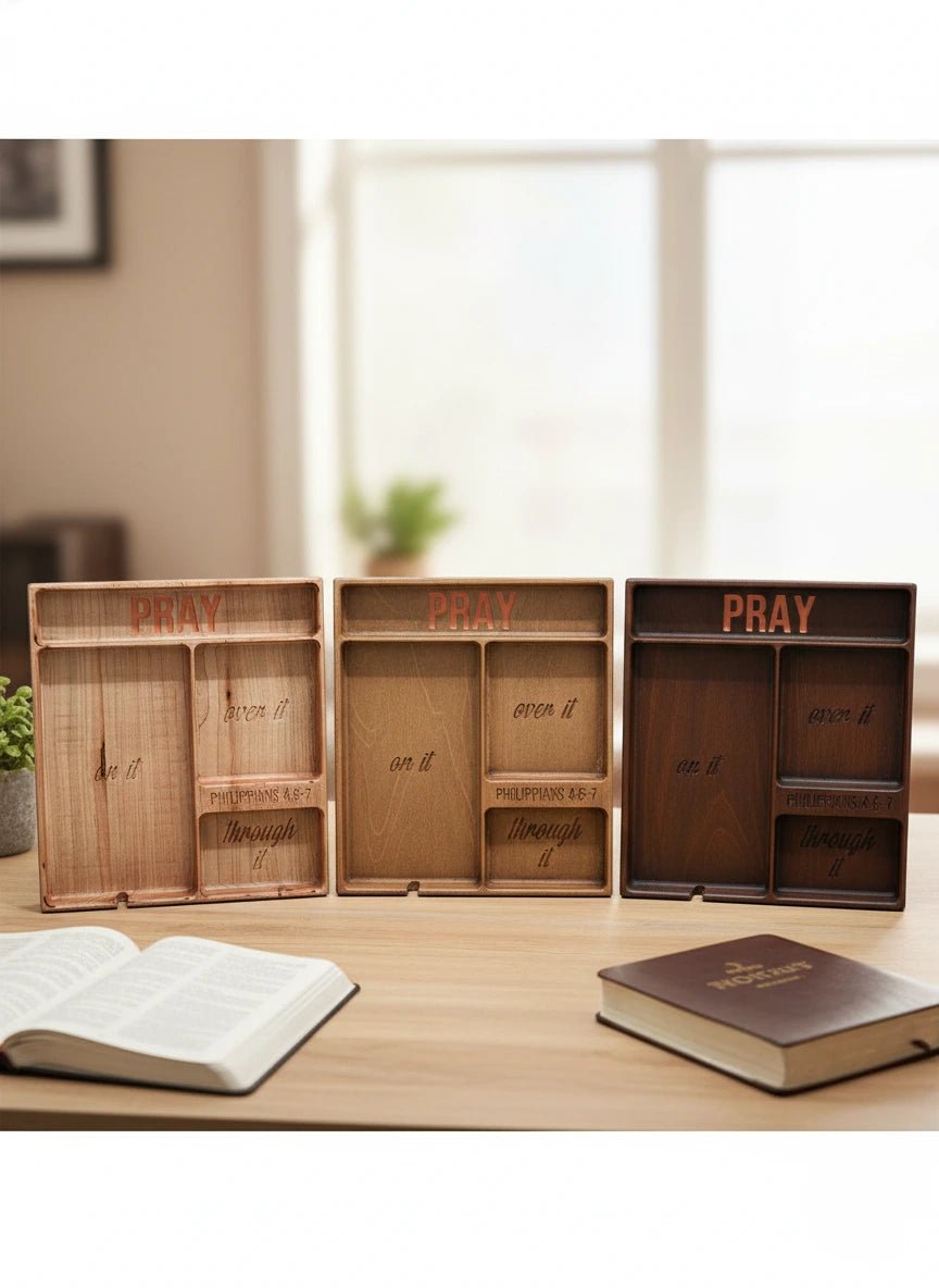 (Pray) Desk Organizer - (Epoxy Fill) - Tuft & Timber Co., LLC
