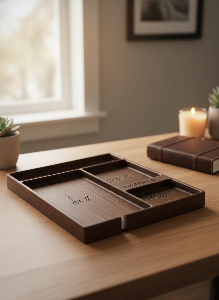 (Pray) Desk Organizer - (Epoxy Fill) - Tuft & Timber Co., LLC