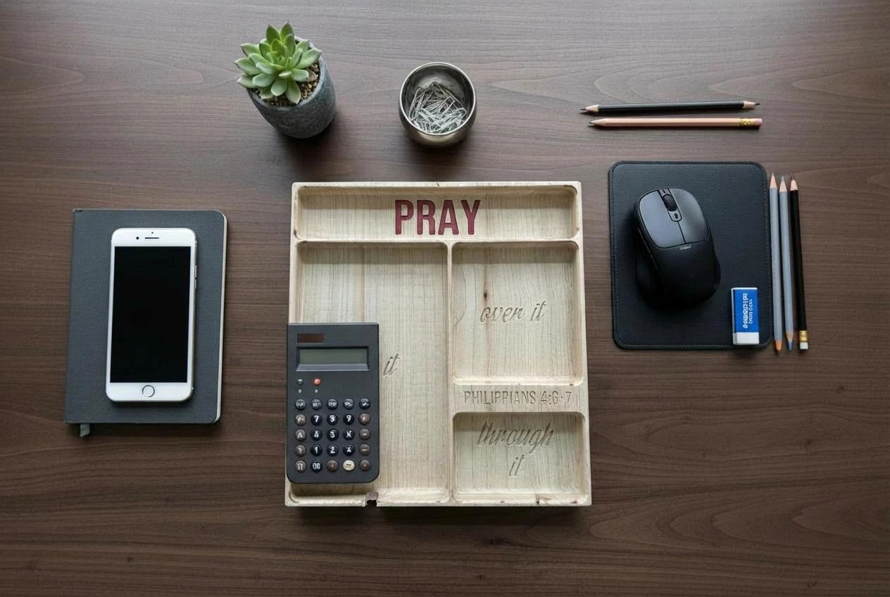 (Pray) Desk Organizer - (Paint Fill) - Tuft & Timber Co., LLC