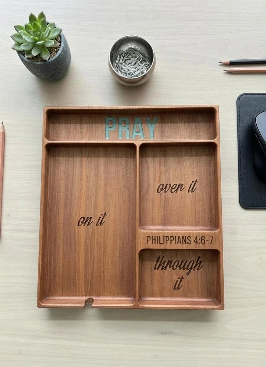 (Pray) Desk Organizer - (Paint Fill) - Tuft & Timber Co., LLC